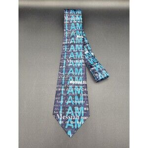 Steven Harris Religious Men's Necktie Tie I AM Beautiful Blues